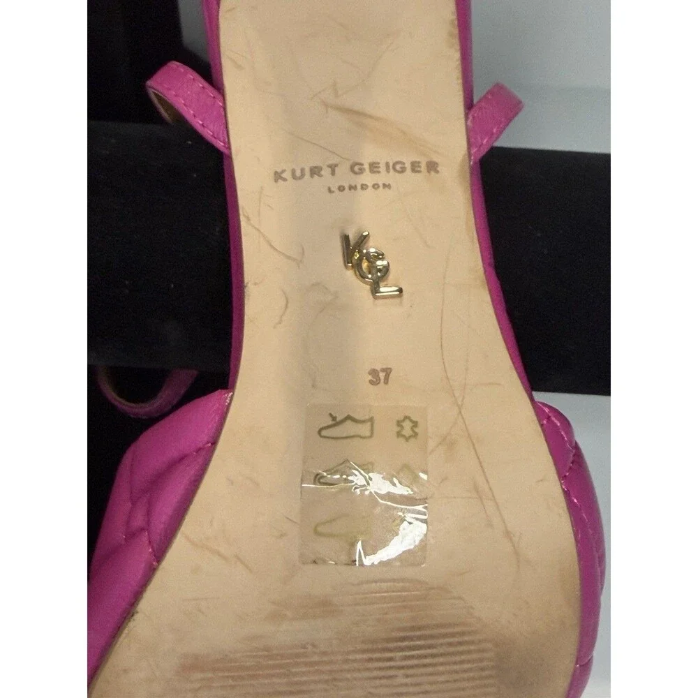 Kurt Geiger London Kensington Leather Mule/Sandals/Hot Pink/EUR 37
